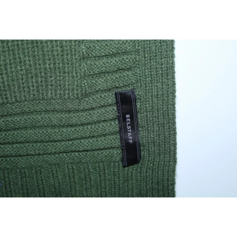 Belstaff Unisex Green One Size Knit Scarf